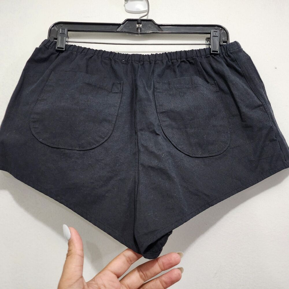 NEW By Anthropologie Women's Black Linen Tap Shorts Pull-on Resort Travel Size S - Picture 6 of 16